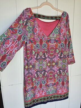 Laundry By Shelli Segal Multicolor Long Sleeve‎ Stretchy mini Dress Size Large